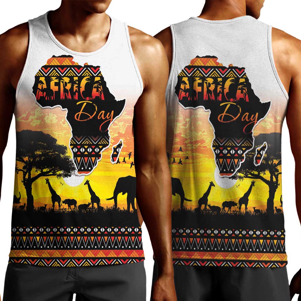 Africa Day Men Tank Top Safari With Map - African Pattern LT15