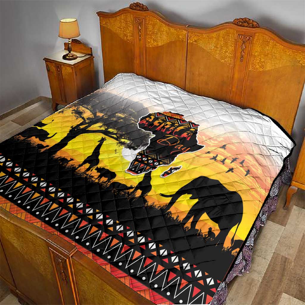 Africa Day Quilt Safari With Map - African Pattern LT15