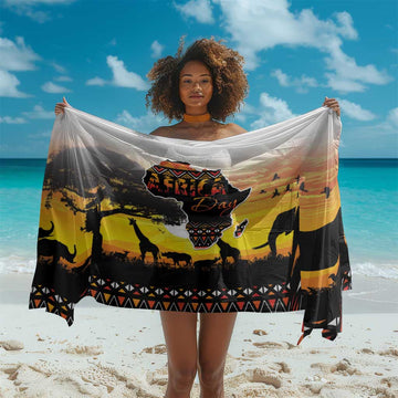 Africa Day Sarong Safari With Map - African Pattern LT15
