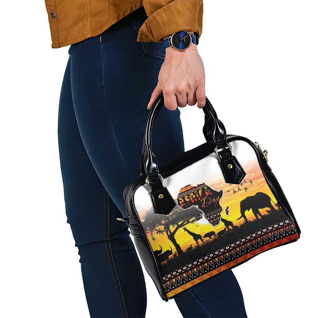 Happy Africa Day Shoulder Handbag African Safari With Map LT15