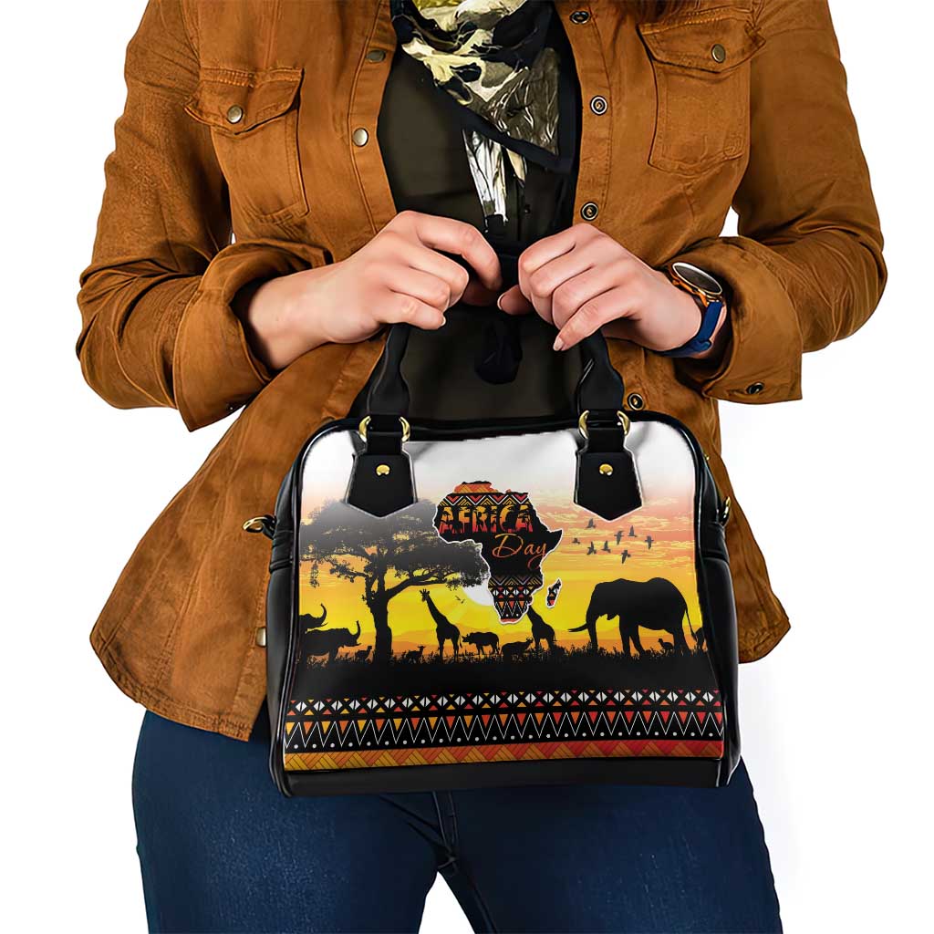 Happy Africa Day Shoulder Handbag African Safari With Map LT15