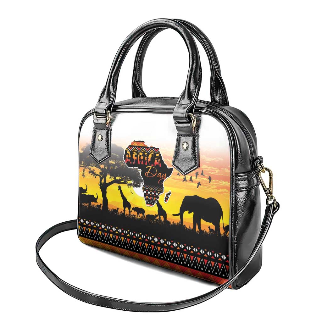 Happy Africa Day Shoulder Handbag African Safari With Map LT15