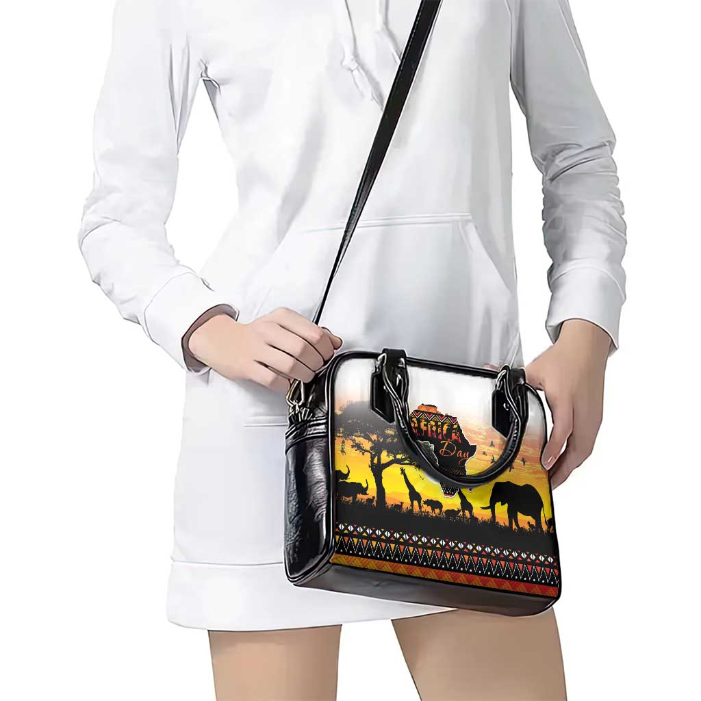 Happy Africa Day Shoulder Handbag African Safari With Map LT15