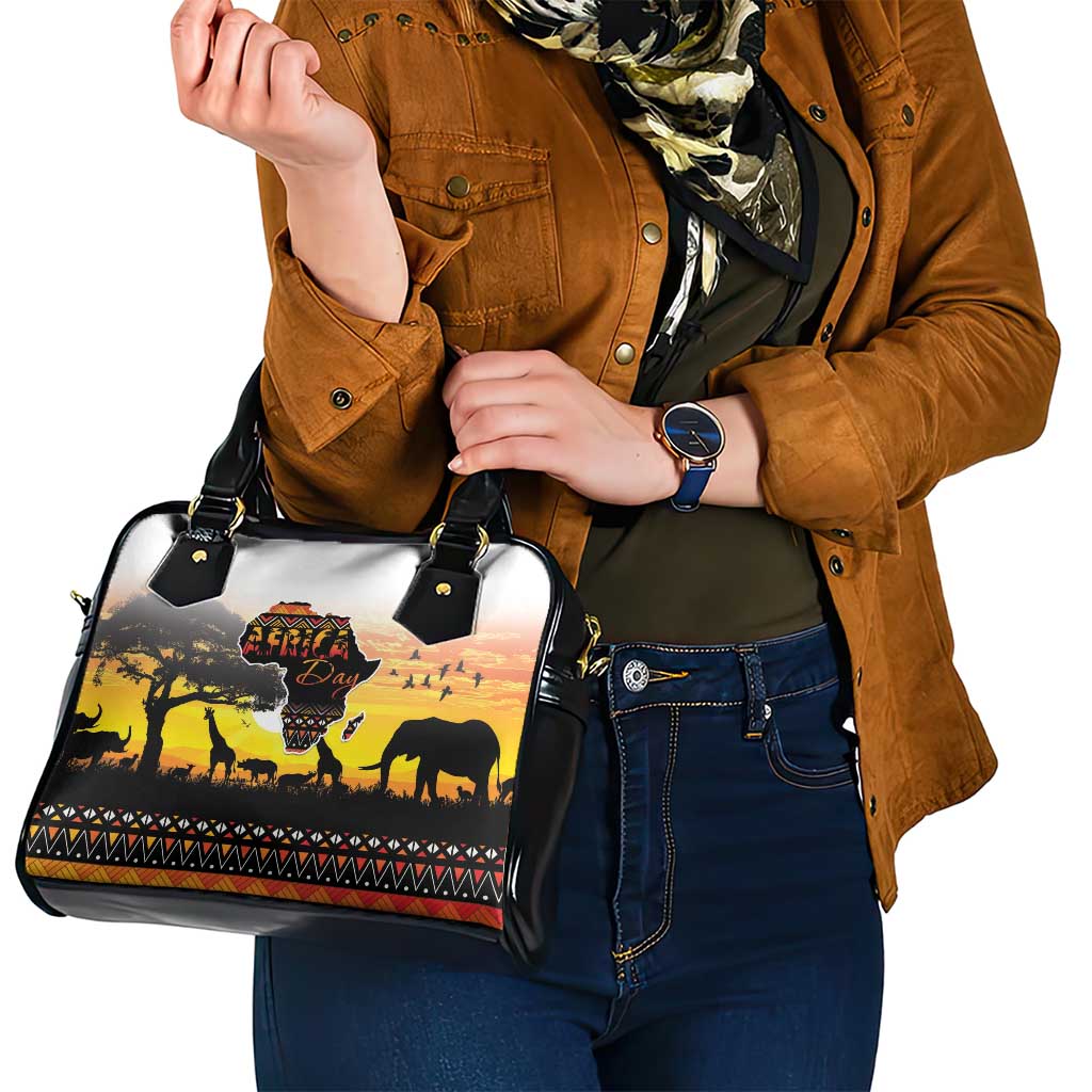 Happy Africa Day Shoulder Handbag African Safari With Map LT15