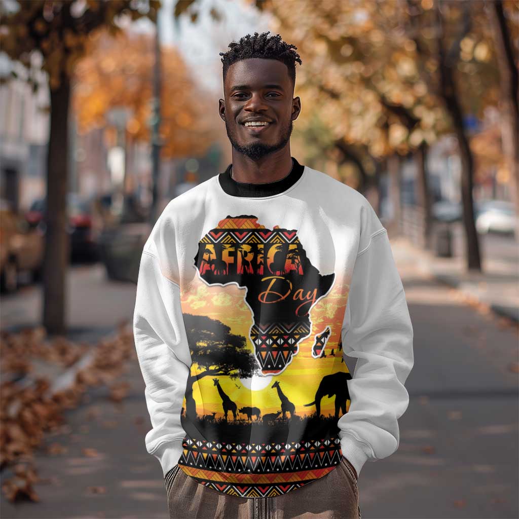 Africa Day Sweatshirt Safari With Map - African Pattern LT15