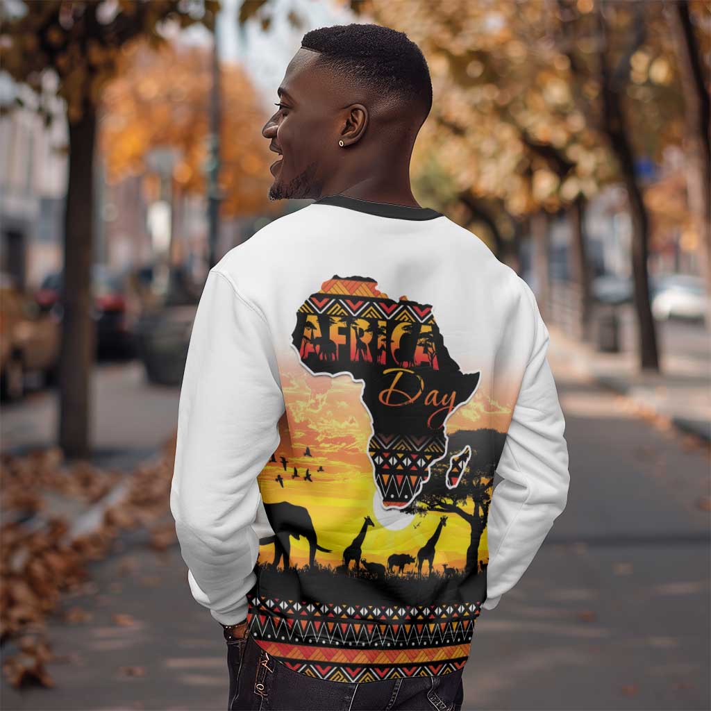 Africa Day Sweatshirt Safari With Map - African Pattern LT15