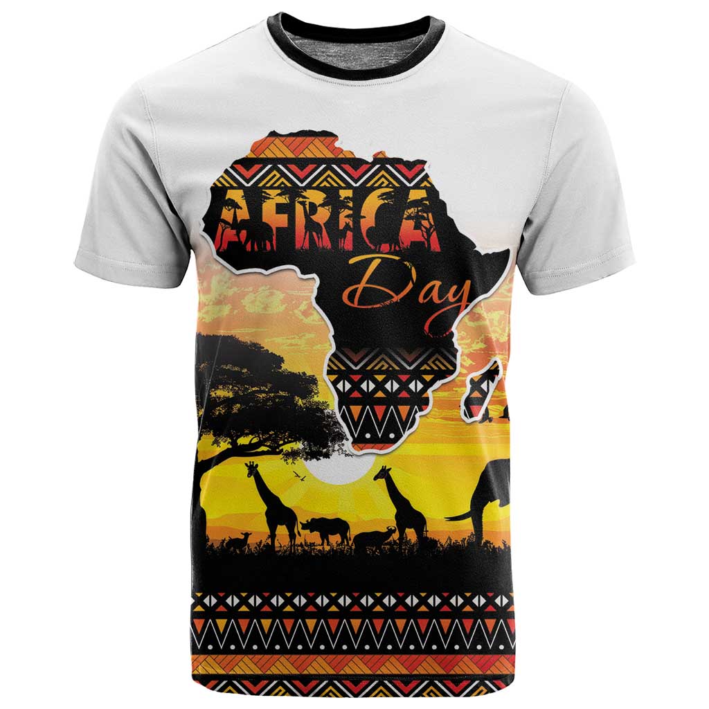 Africa Day T shirt Safari With Map - African Pattern LT15