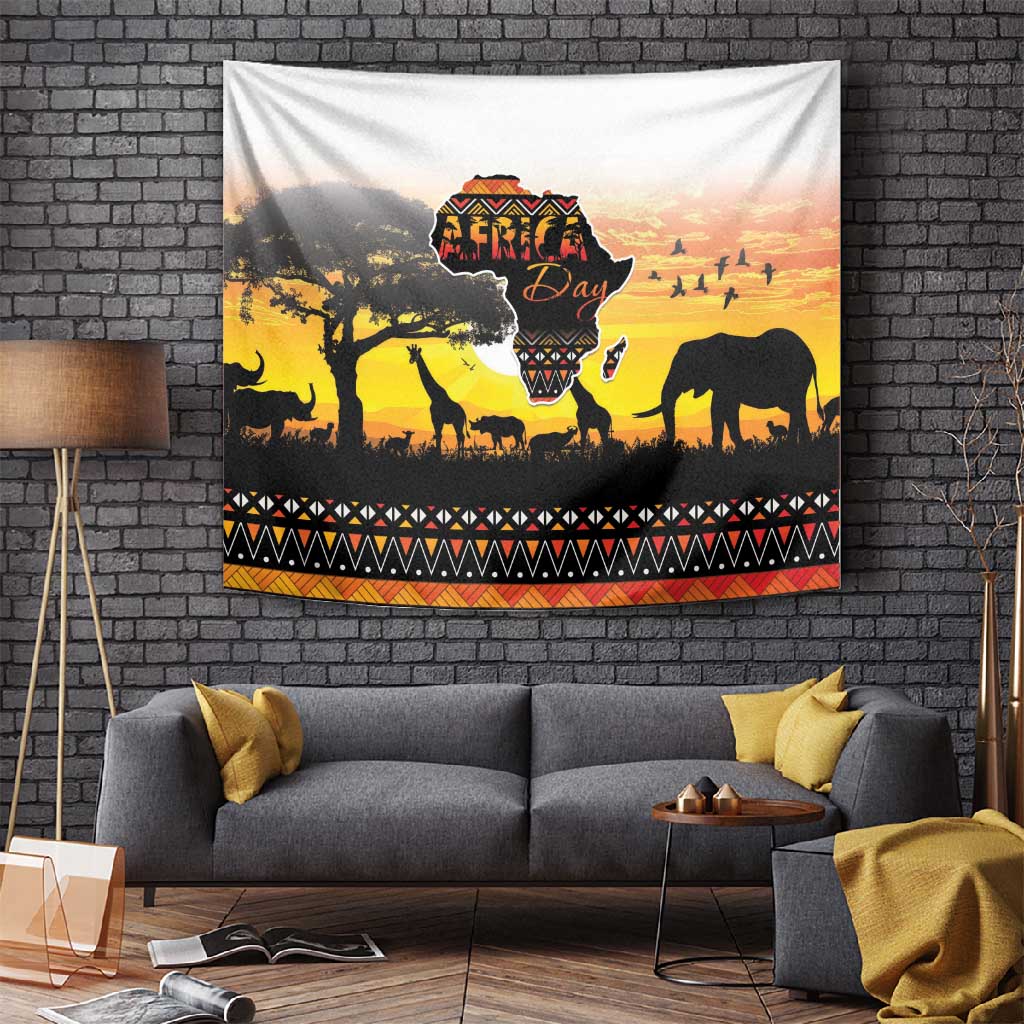 Africa Day Tapestry Safari With Map - African Pattern LT15
