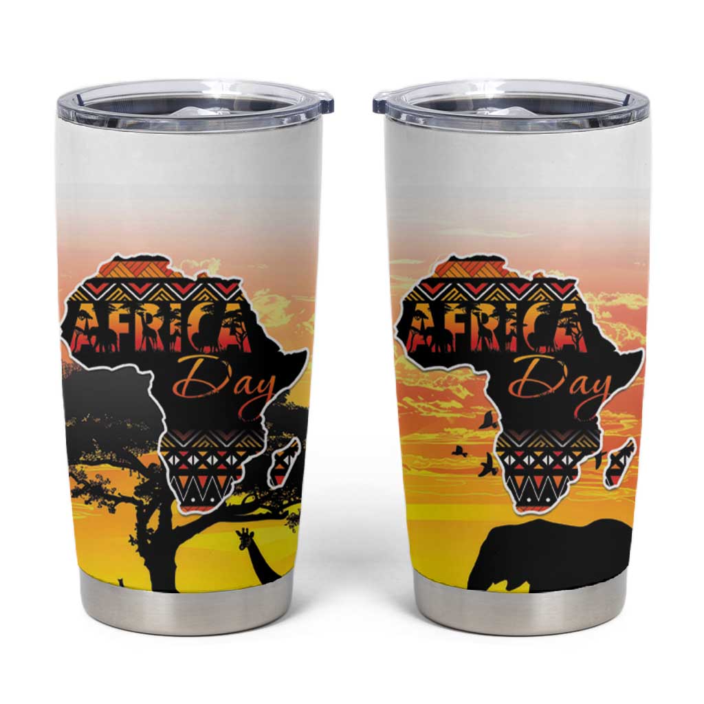 Africa Day Tumbler Cup Safari With Map - African Pattern LT15