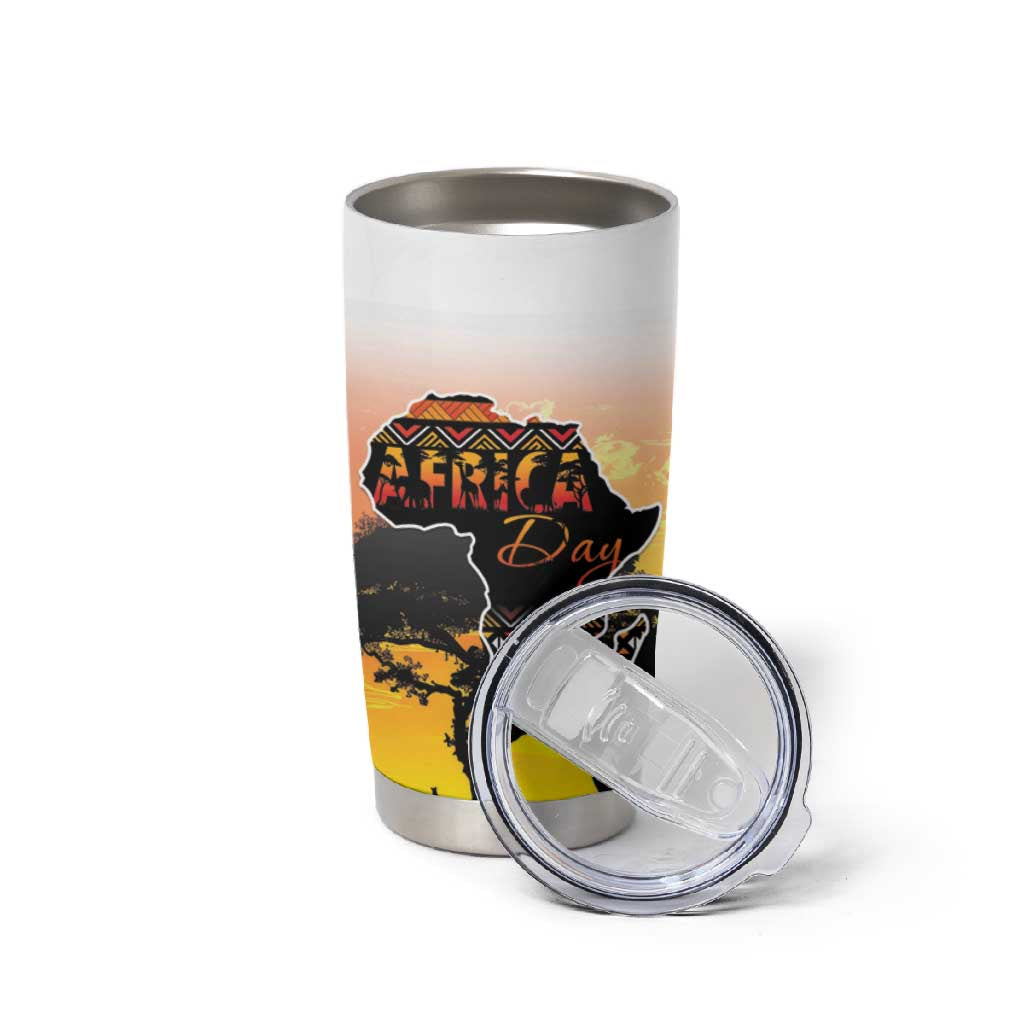 Africa Day Tumbler Cup Safari With Map - African Pattern LT15