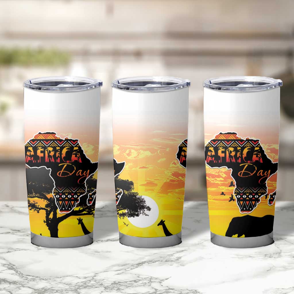Africa Day Tumbler Cup Safari With Map - African Pattern LT15