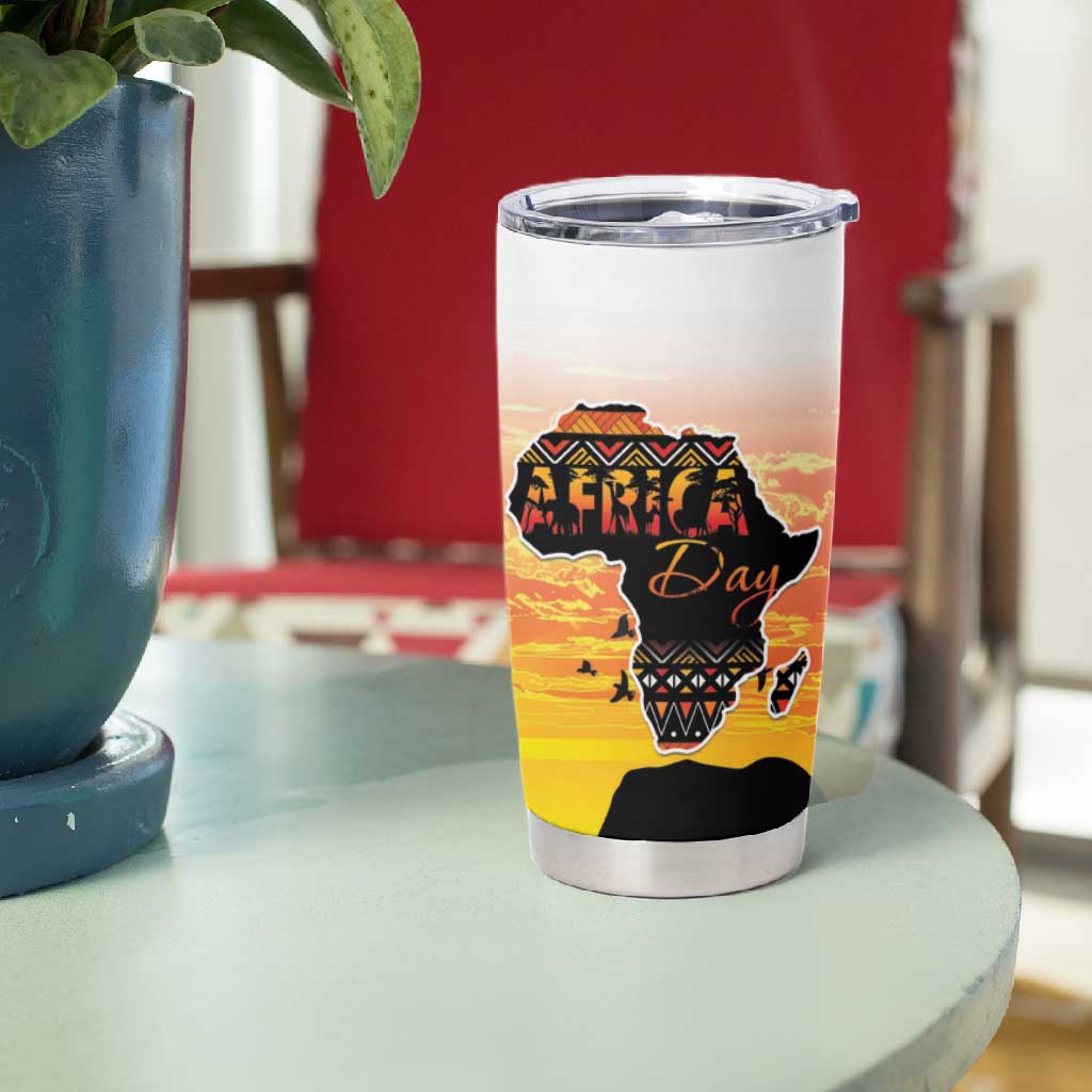 Africa Day Tumbler Cup Safari With Map - African Pattern LT15