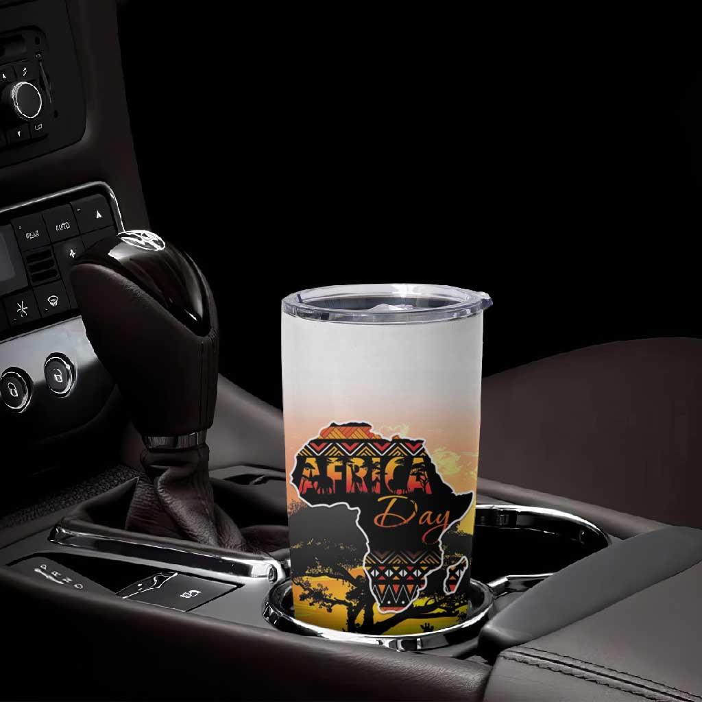 Africa Day Tumbler Cup Safari With Map - African Pattern LT15