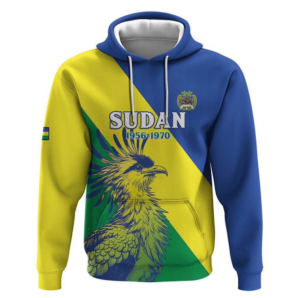 Personalized Sudan 1956-1970 Hoodie Secretary Bird Coat Of Arms LT15