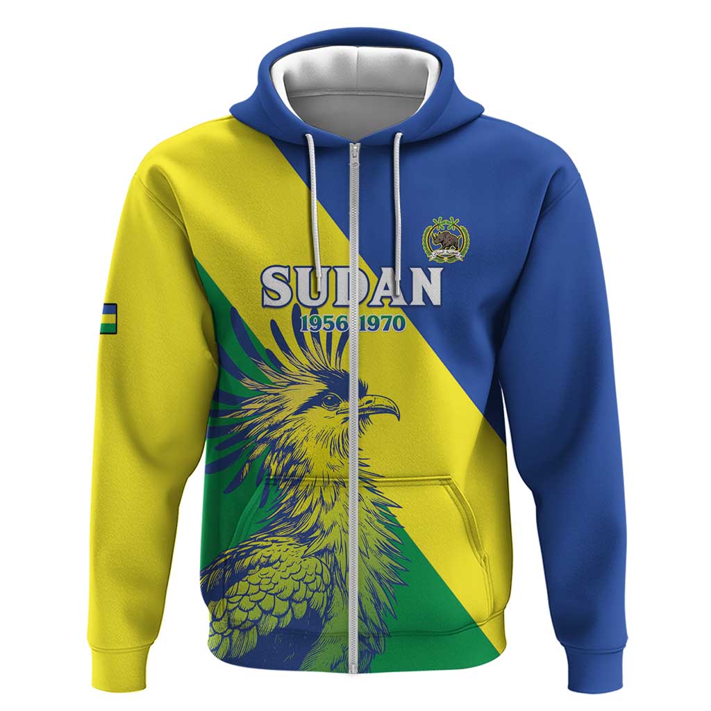 Personalized Sudan 1956-1970 Hoodie Secretary Bird Coat Of Arms LT15