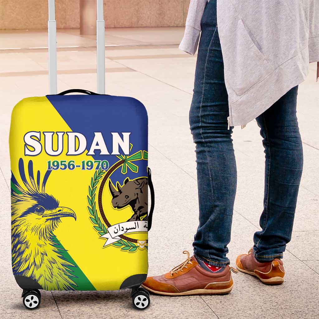 Personalized Sudan 1956-1970 Luggage Cover Secretary Bird Coat Of Arms LT15