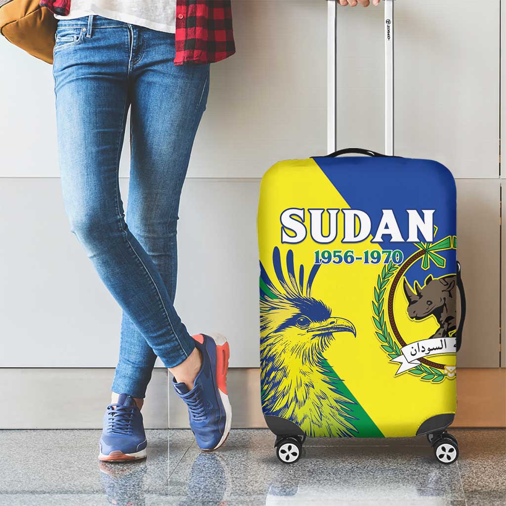Personalized Sudan 1956-1970 Luggage Cover Secretary Bird Coat Of Arms LT15