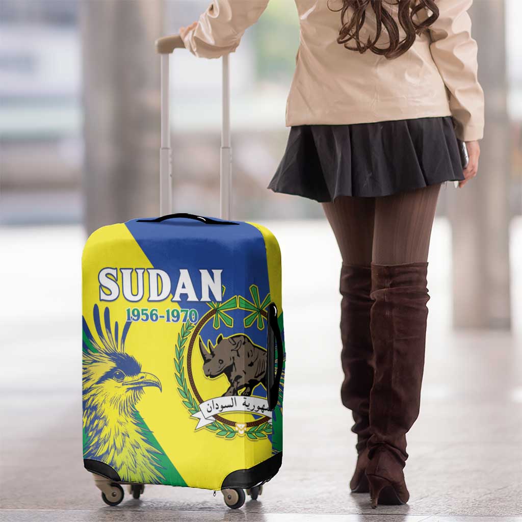Personalized Sudan 1956-1970 Luggage Cover Secretary Bird Coat Of Arms LT15