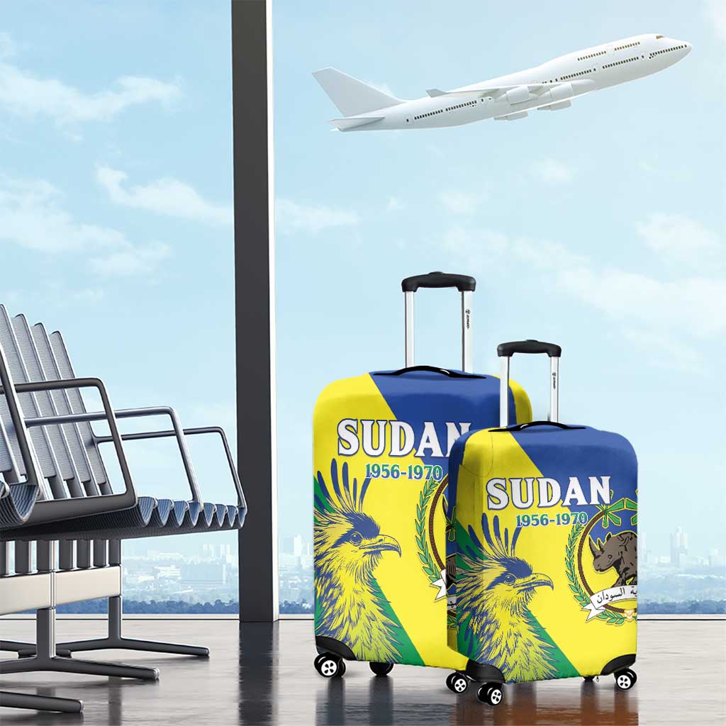 Personalized Sudan 1956-1970 Luggage Cover Secretary Bird Coat Of Arms LT15