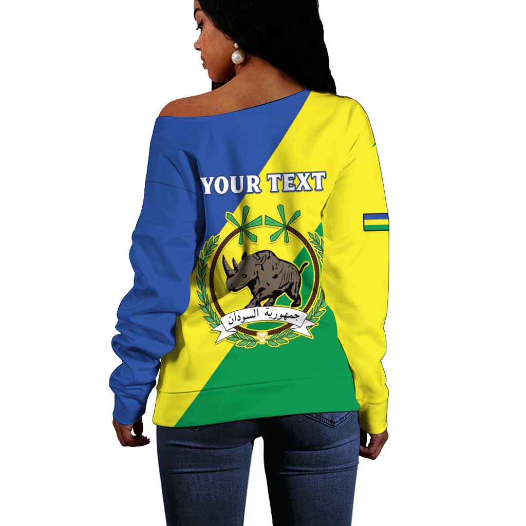 Personalized Sudan Off Shoulder Sweater Coat Of Arms 1956-1970 LT15