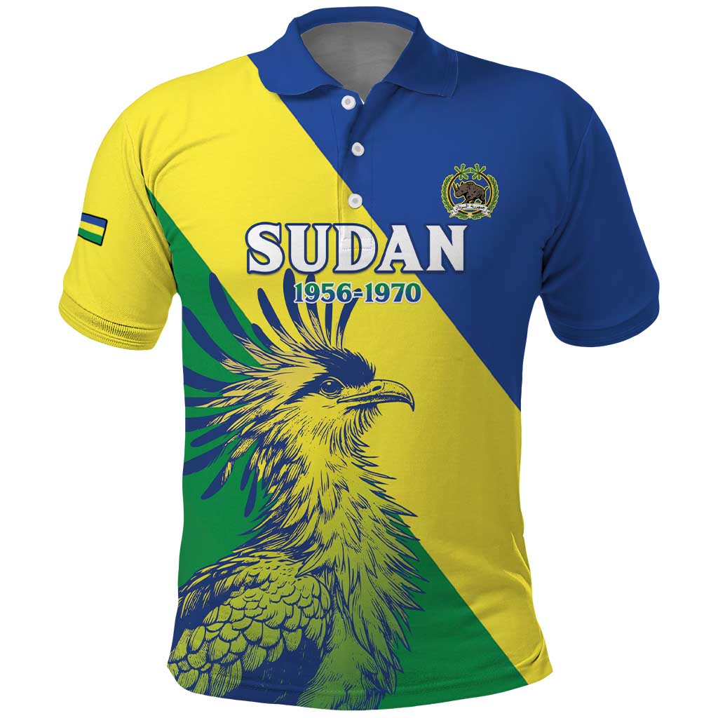 Personalized Sudan 1956-1970 Polo Shirt Secretary Bird Coat Of Arms LT15
