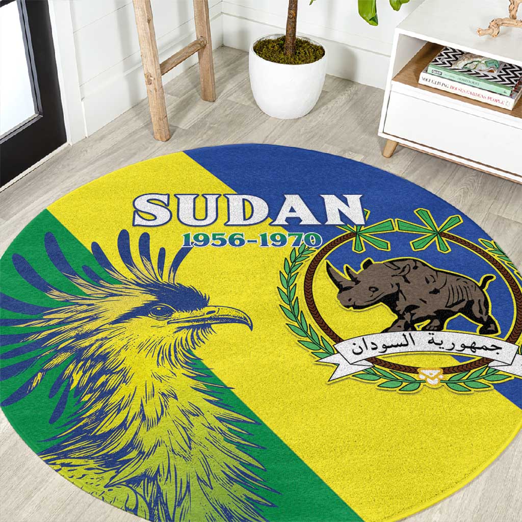 Personalized Sudan Round Carpet Coat Of Arms 1956-1970 LT15
