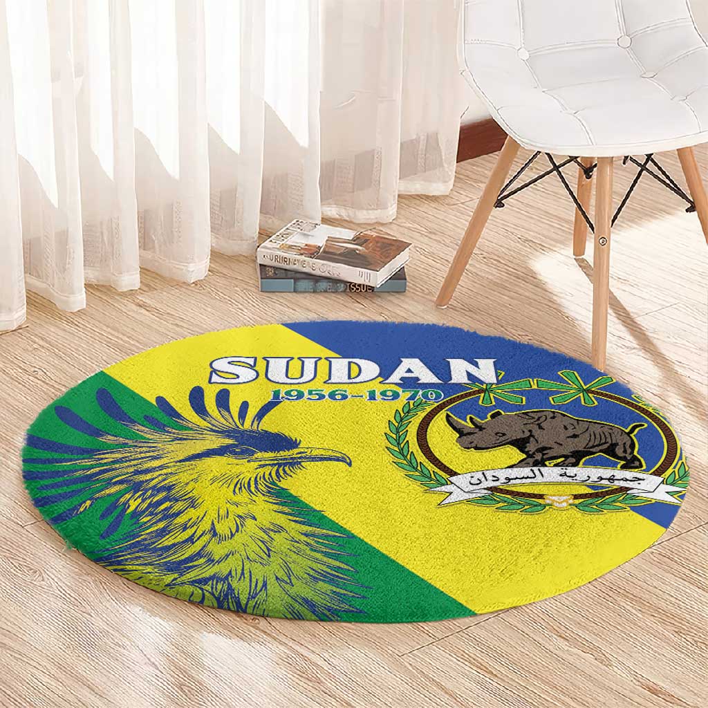 Personalized Sudan Round Carpet Coat Of Arms 1956-1970 LT15