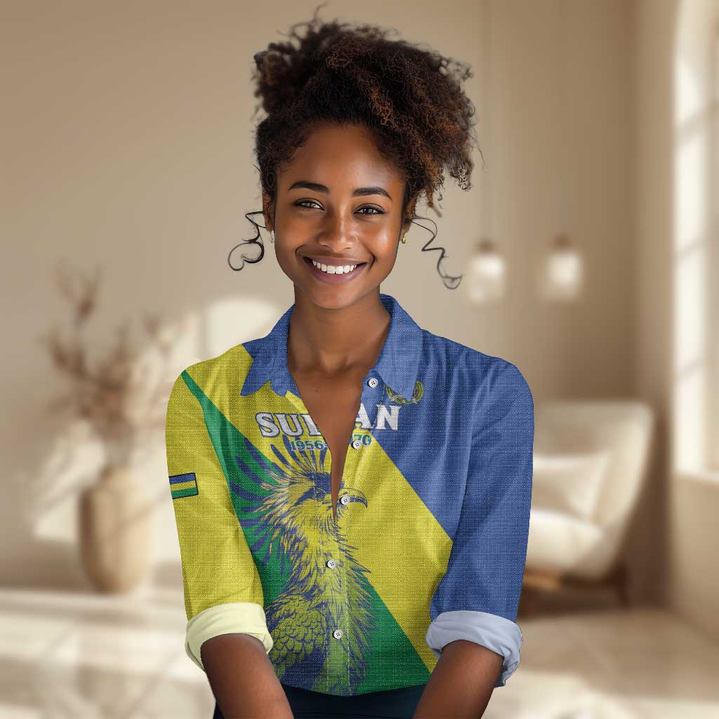 Personalized Sudan Women Casual Shirt Coat Of Arms 1956-1970 LT15