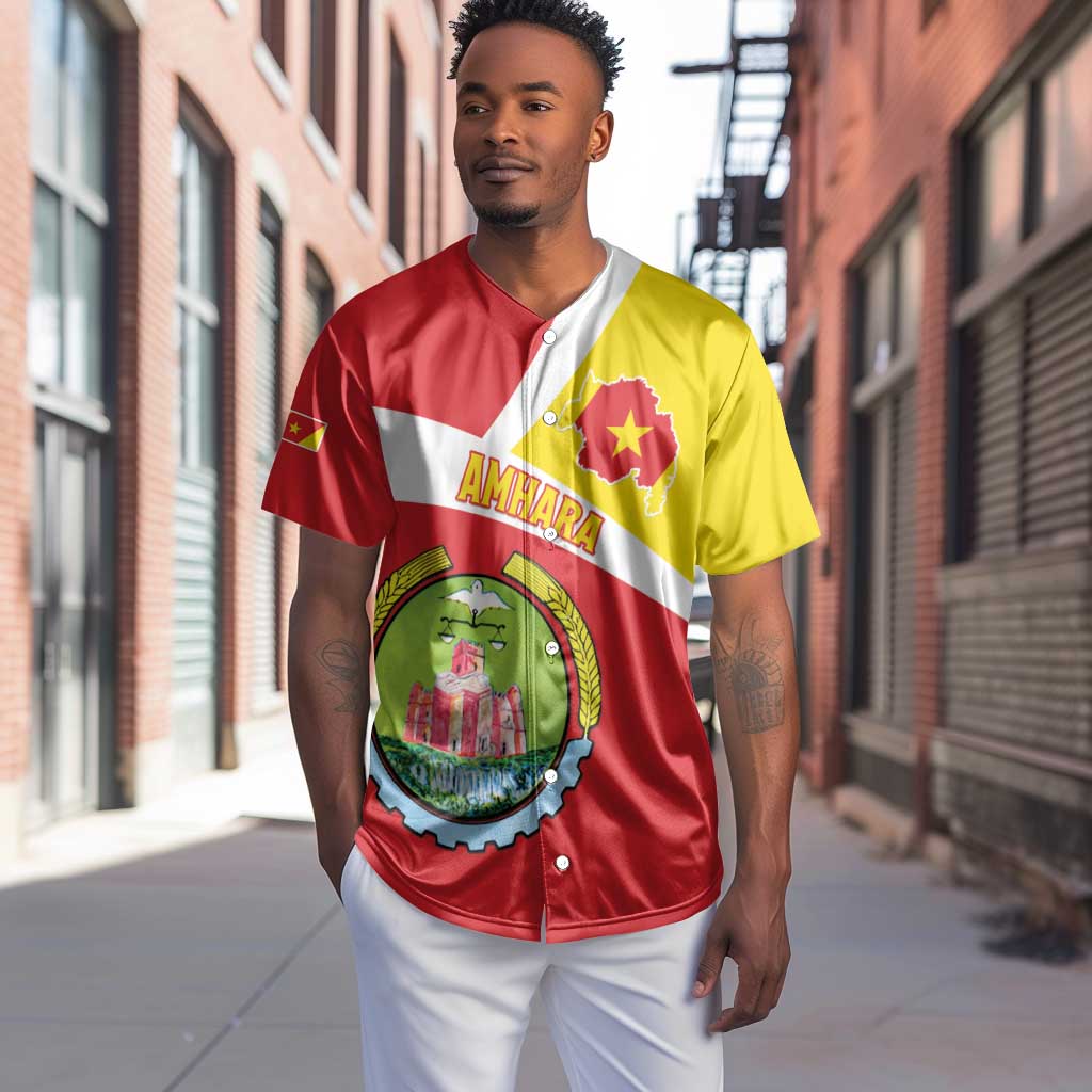 Personalized Amhara Region Baseball Jersey Coat Of Arms With Amhara Map LT15