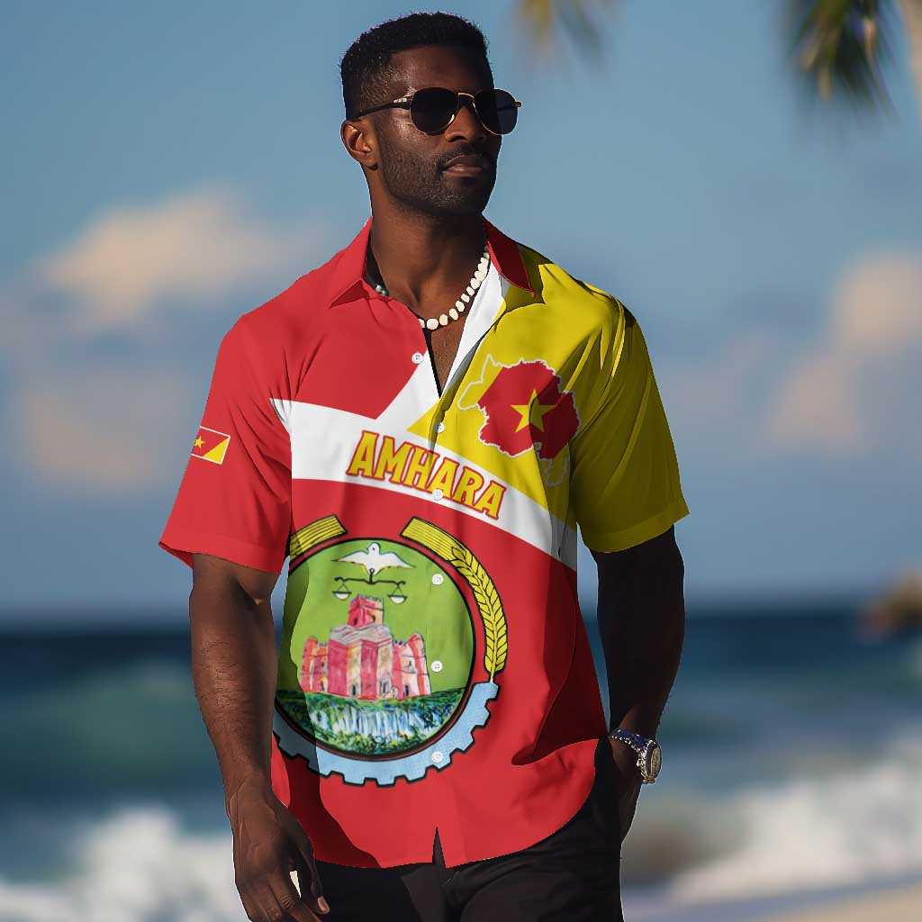 Personalized Amhara Region Hawaiian Shirt Coat Of Arms With Amhara Map LT15