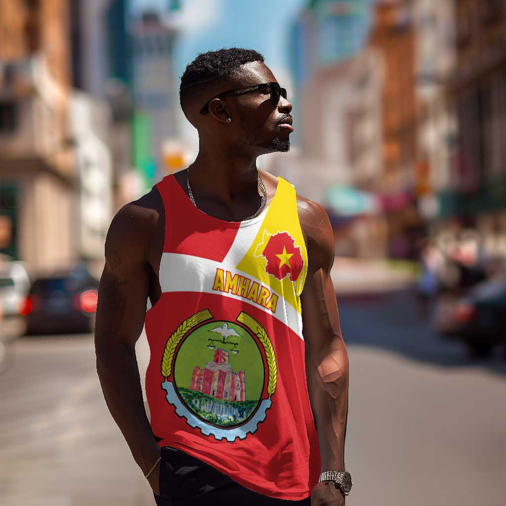 Personalized Amhara Region Men Tank Top Coat Of Arms With Amhara Map LT15