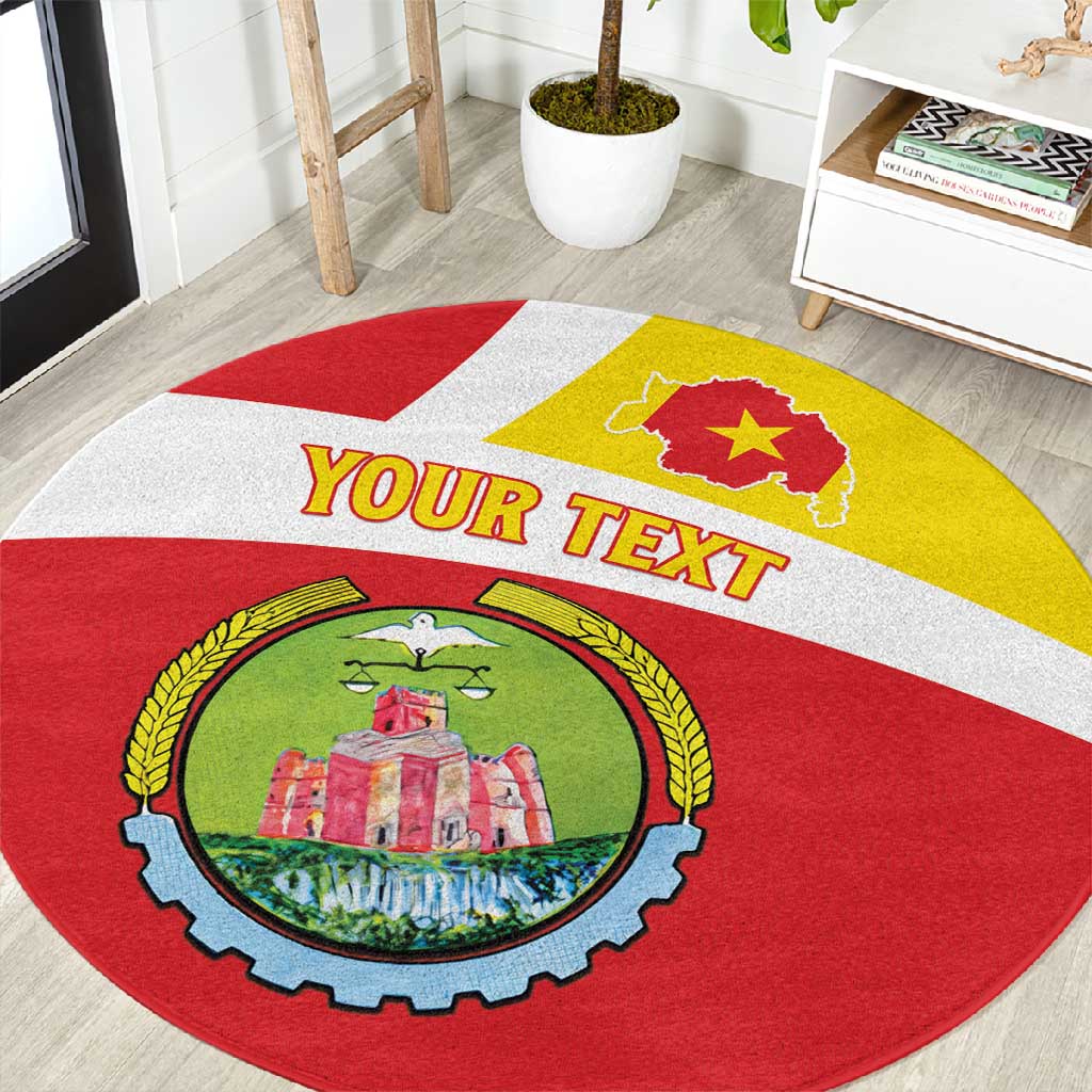 Personalized Amhara Region Round Carpet Coat Of Arms With Amhara Map LT15