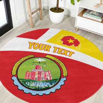 Personalized Amhara Region Round Carpet Coat Of Arms With Amhara Map LT15