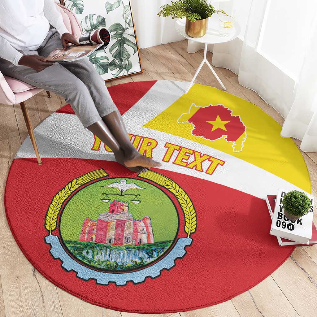 Personalized Amhara Region Round Carpet Coat Of Arms With Amhara Map LT15