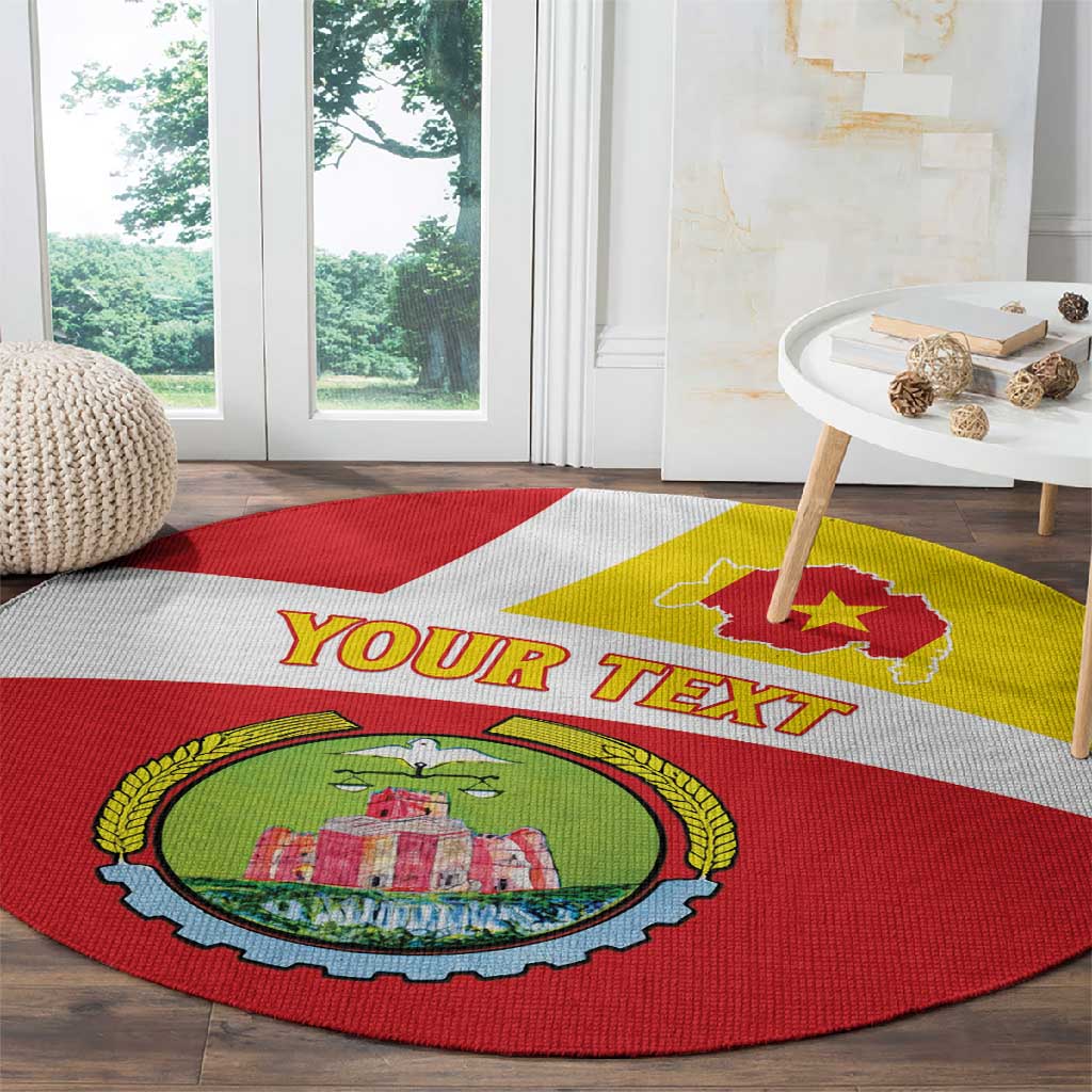 Personalized Amhara Region Round Carpet Coat Of Arms With Amhara Map LT15