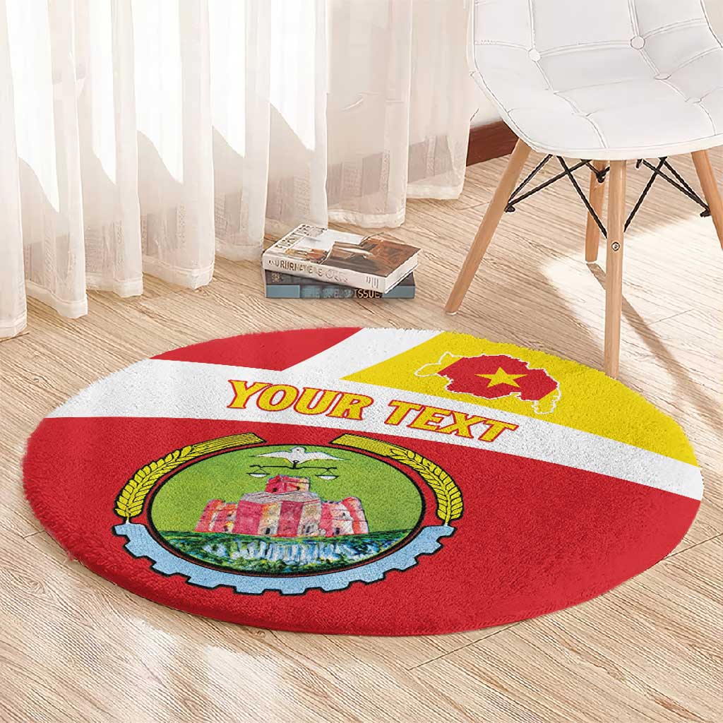 Personalized Amhara Region Round Carpet Coat Of Arms With Amhara Map LT15