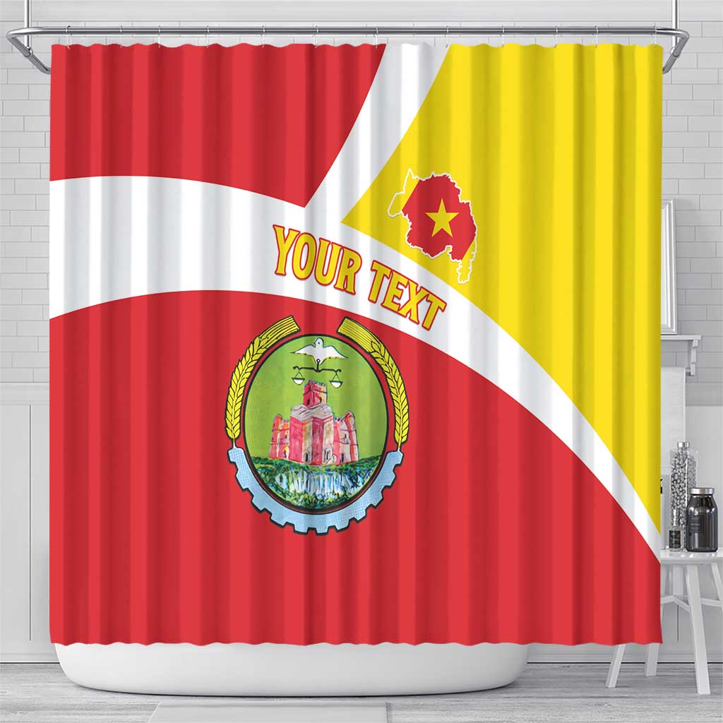 Personalized Ethiopia Amhara Region Shower Curtain Coat Of Arms With Map LT15
