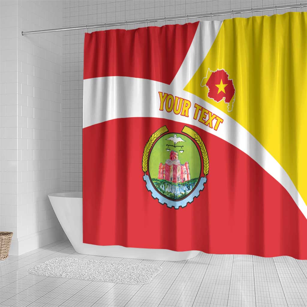 Personalized Ethiopia Amhara Region Shower Curtain Coat Of Arms With Map LT15