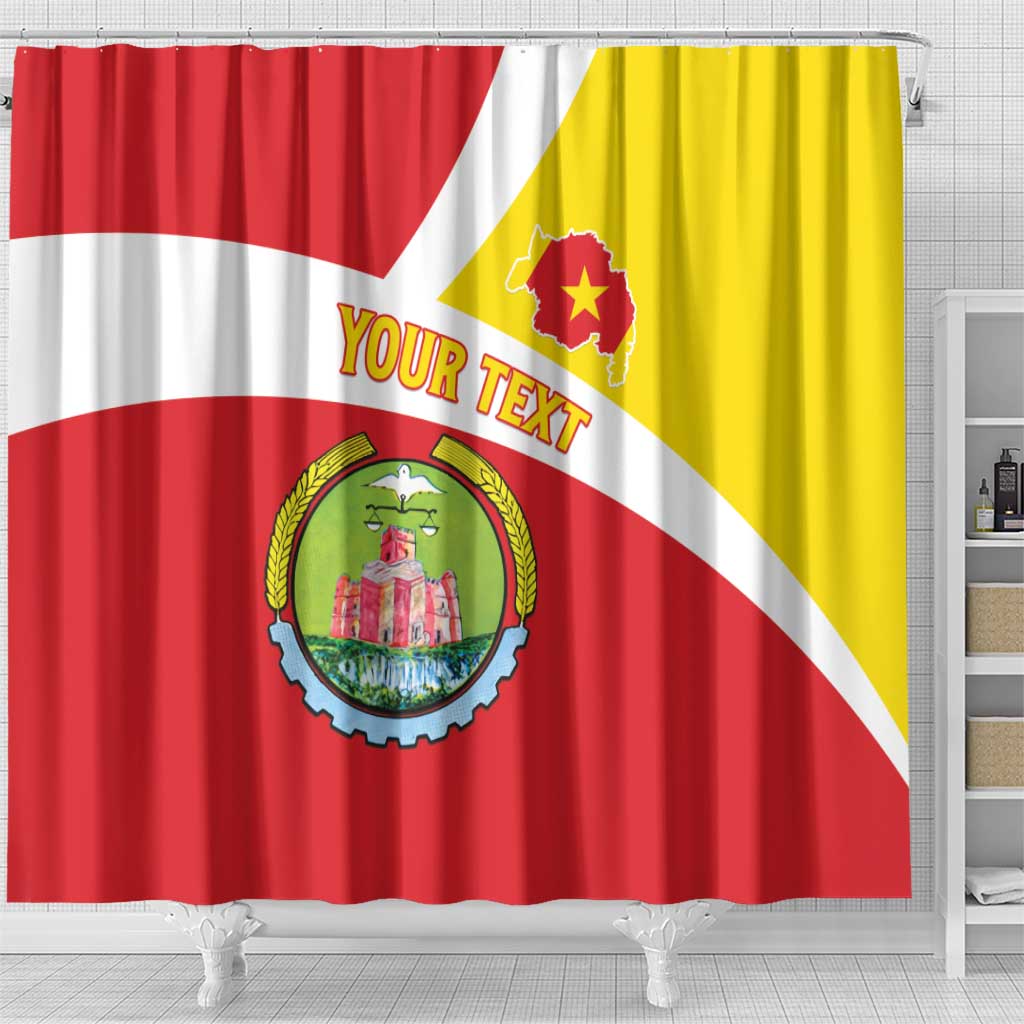 Personalized Ethiopia Amhara Region Shower Curtain Coat Of Arms With Map LT15