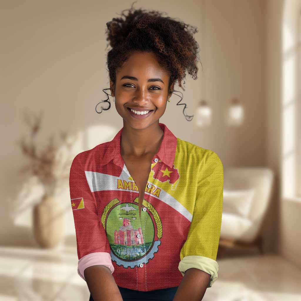 Personalized Amhara Region Women Casual Shirt Coat Of Arms With Amhara Map LT15