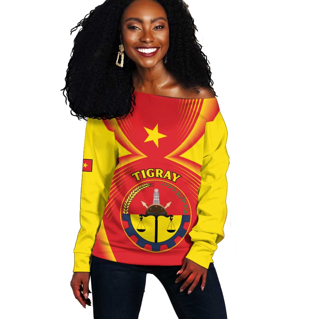 Personalized Tigray Region Off Shoulder Sweater Coat Of Arms With Tigray Map LT15