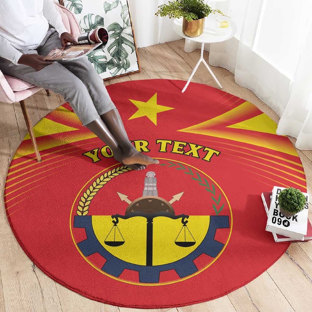 Personalized Tigray Region Round Carpet Coat Of Arms With Tigray Map LT15