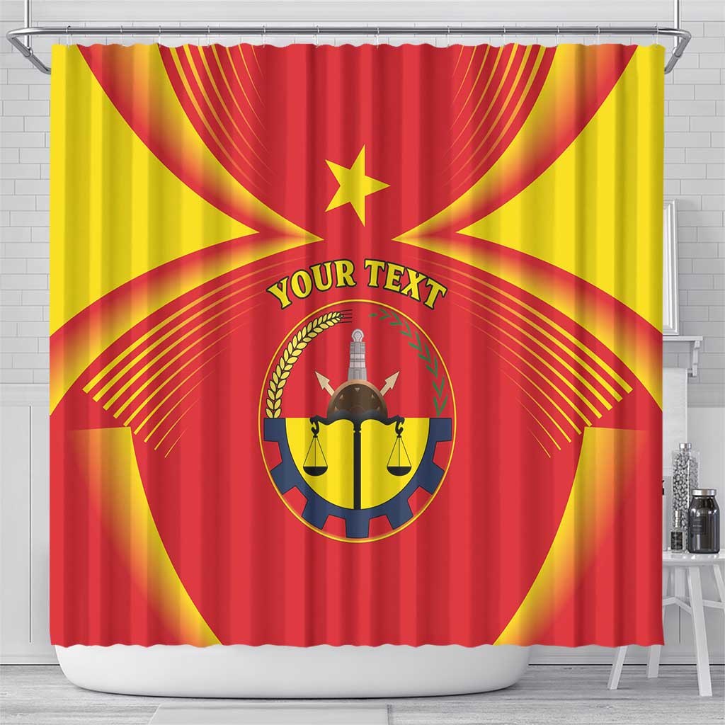 Personalized Ethiopia Tigray Region Shower Curtain Coat Of Arms With Map LT15