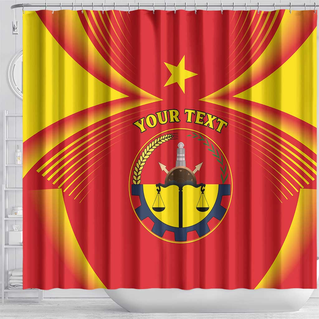 Personalized Ethiopia Tigray Region Shower Curtain Coat Of Arms With Map LT15