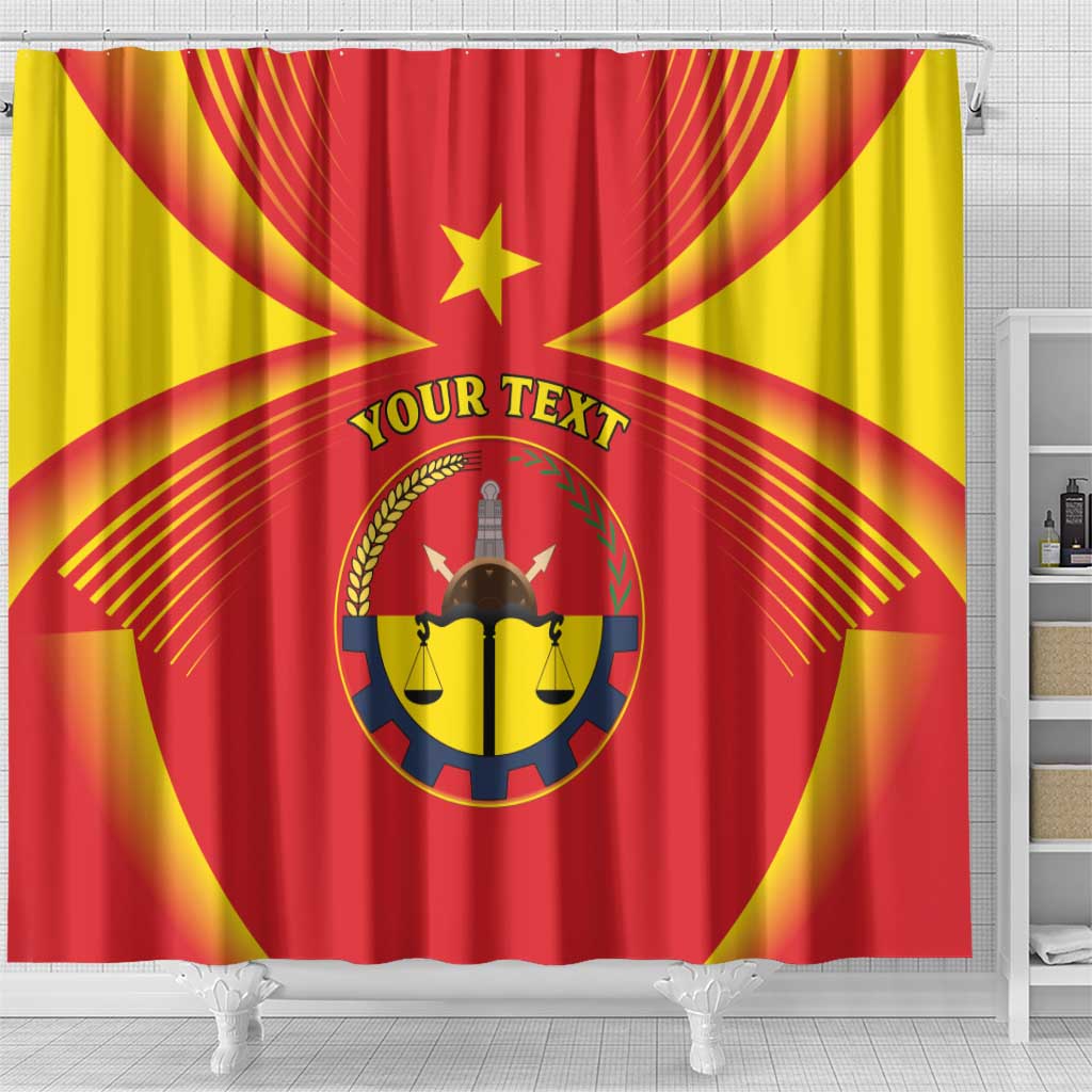 Personalized Ethiopia Tigray Region Shower Curtain Coat Of Arms With Map LT15