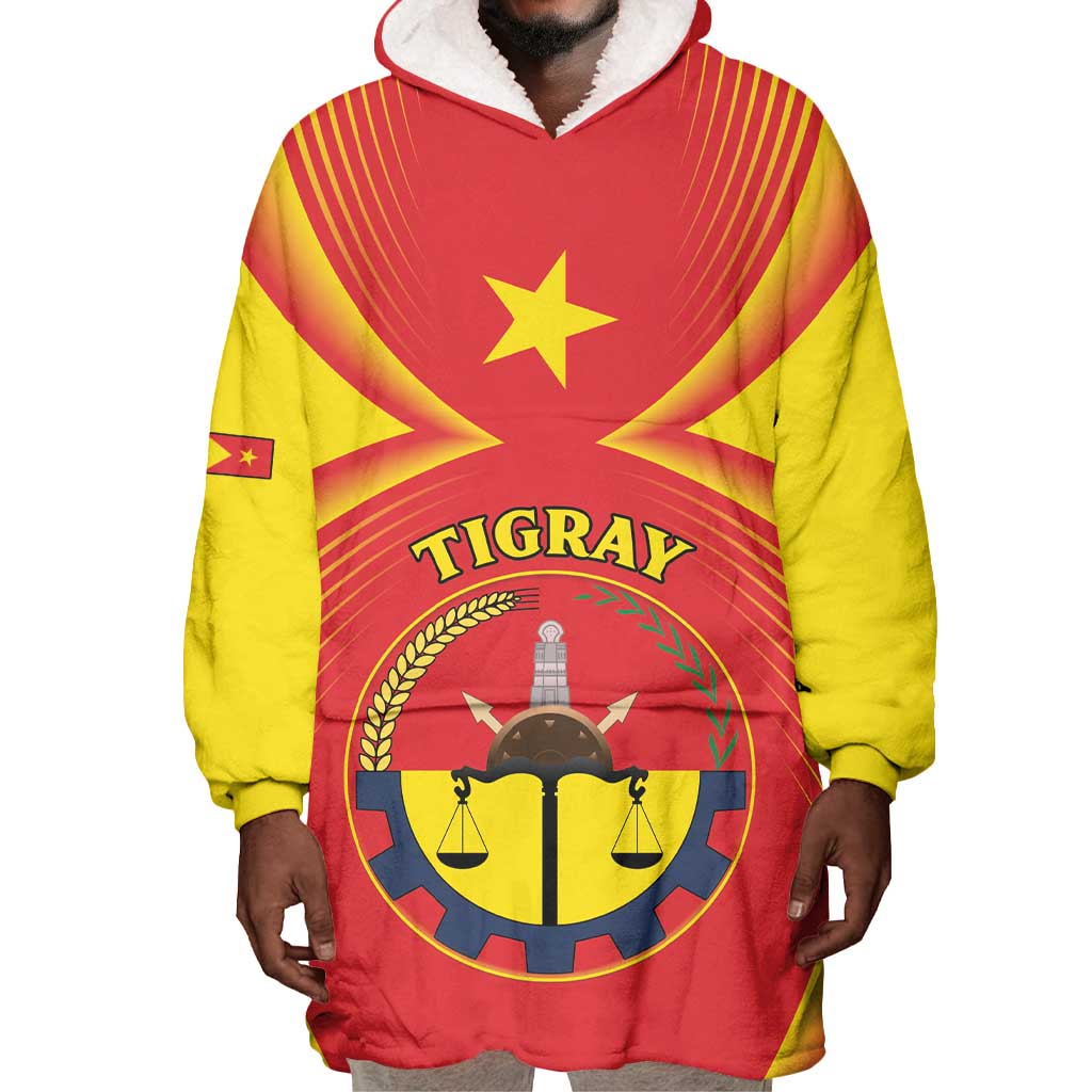 Personalized Tigray Region Wearable Blanket Hoodie Coat Of Arms With Tigray Map LT15