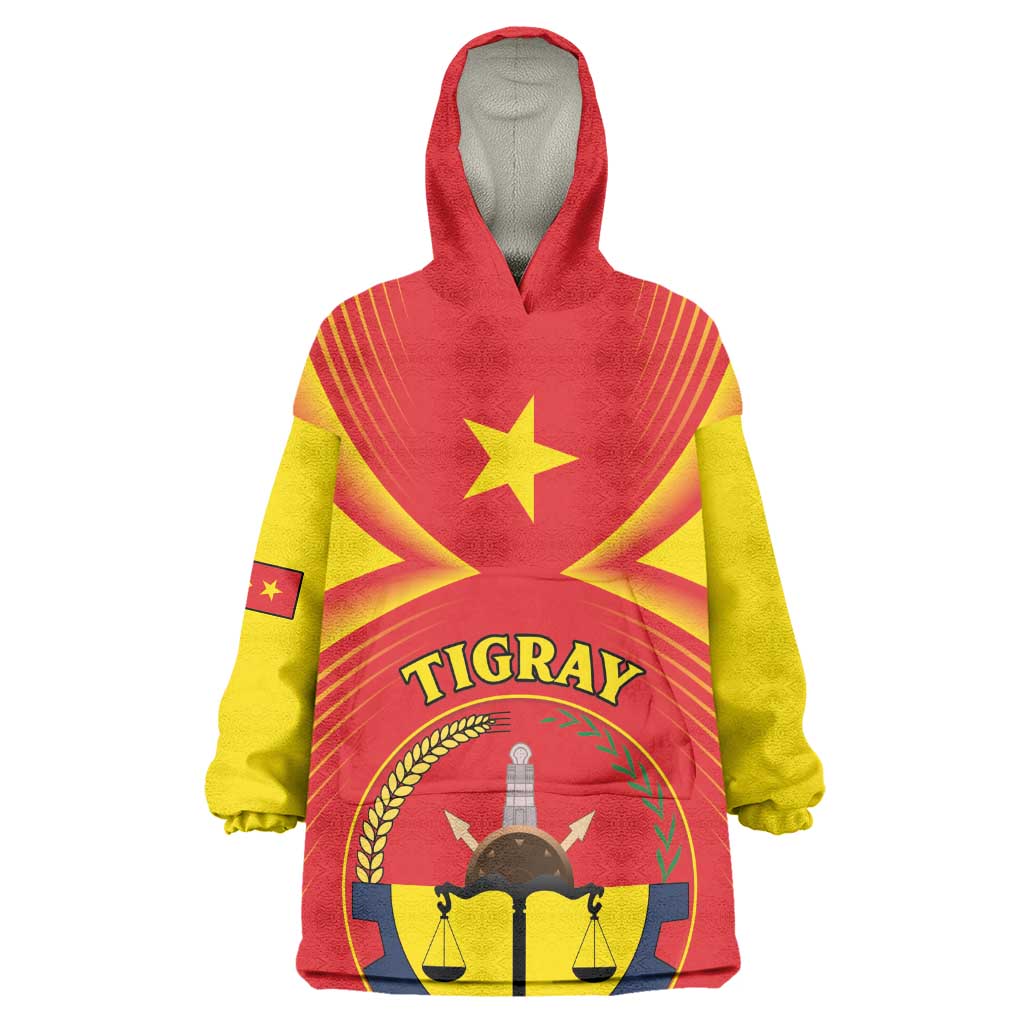 Personalized Tigray Region Wearable Blanket Hoodie Coat Of Arms With Tigray Map LT15