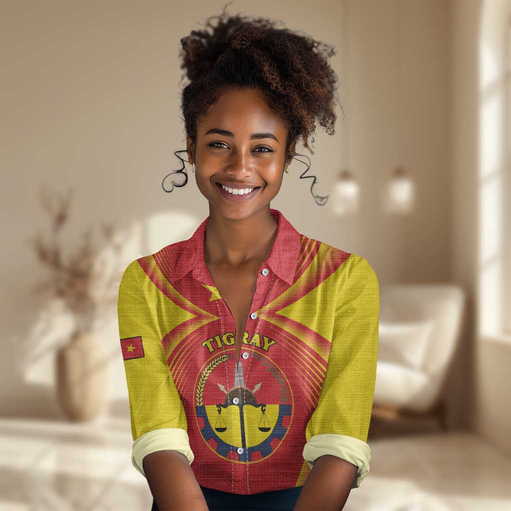 Personalized Tigray Region Women Casual Shirt Coat Of Arms With Tigray Map LT15
