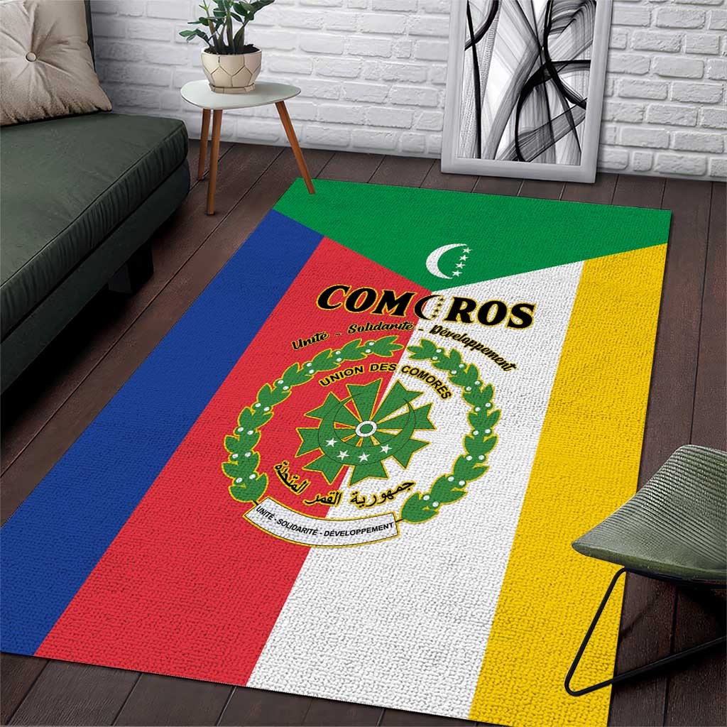 Comoros Coat Of Arms Flag Style Area Rug LT15