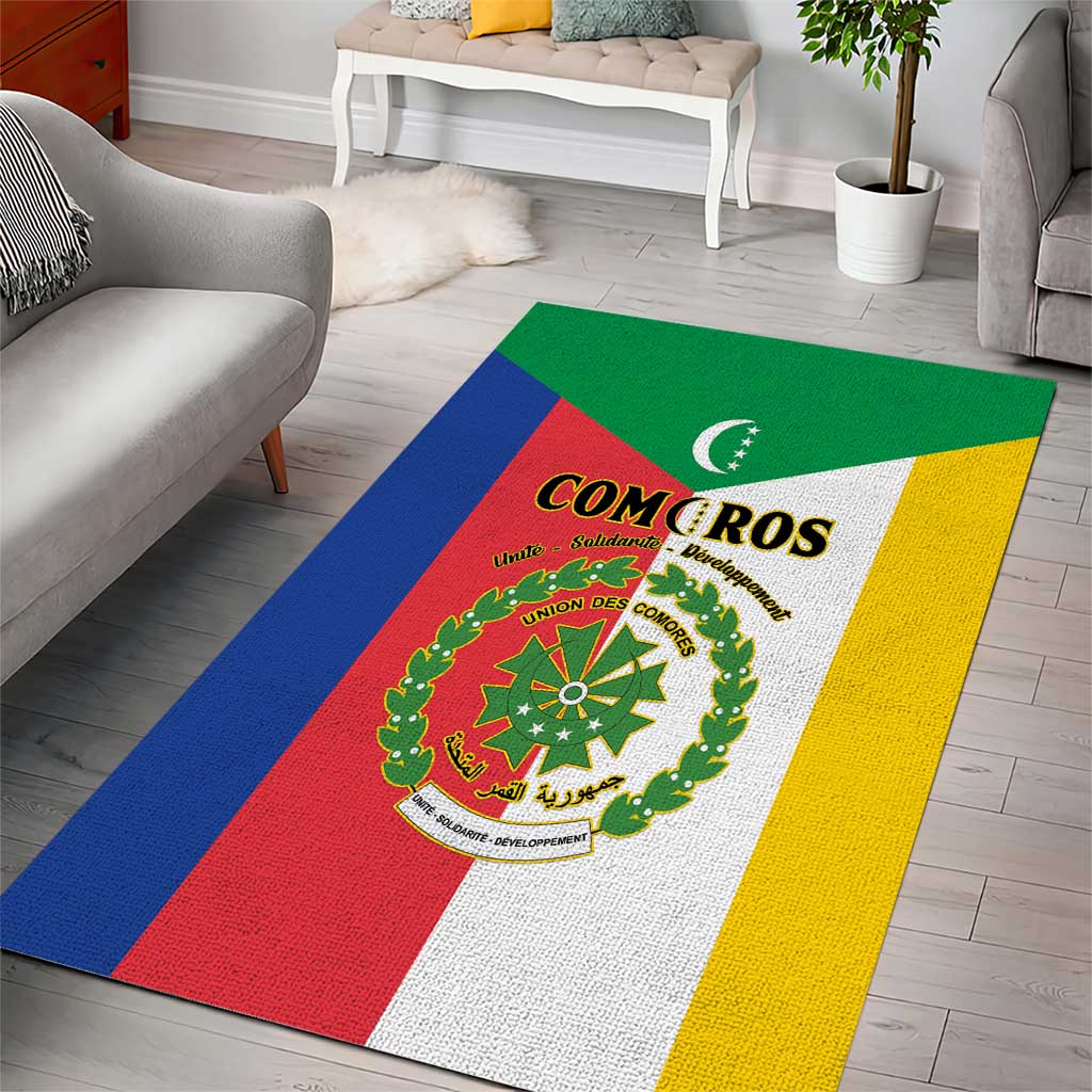 Comoros Coat Of Arms Flag Style Area Rug LT15